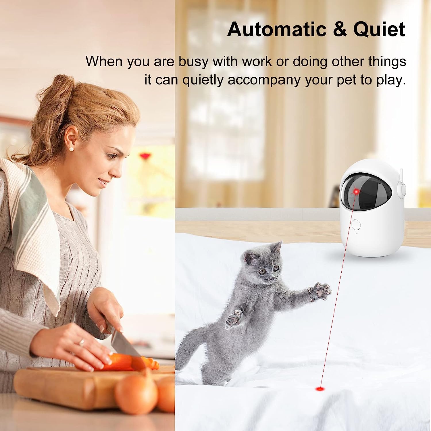 Automatic Laser Cat Toy | Interactive USB Rechargeable Laser Pointer